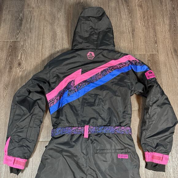 Tipsy Elves Night Run Neon One Piece Snowsuit Men’s Size L Ski Suit Retro 80s - Picture 13 of 15